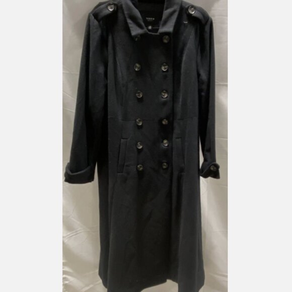 Torrid NWT Black Wool Blend Military Midi Coat Womens 2X (18-20) NWT - Picture 2 of 9